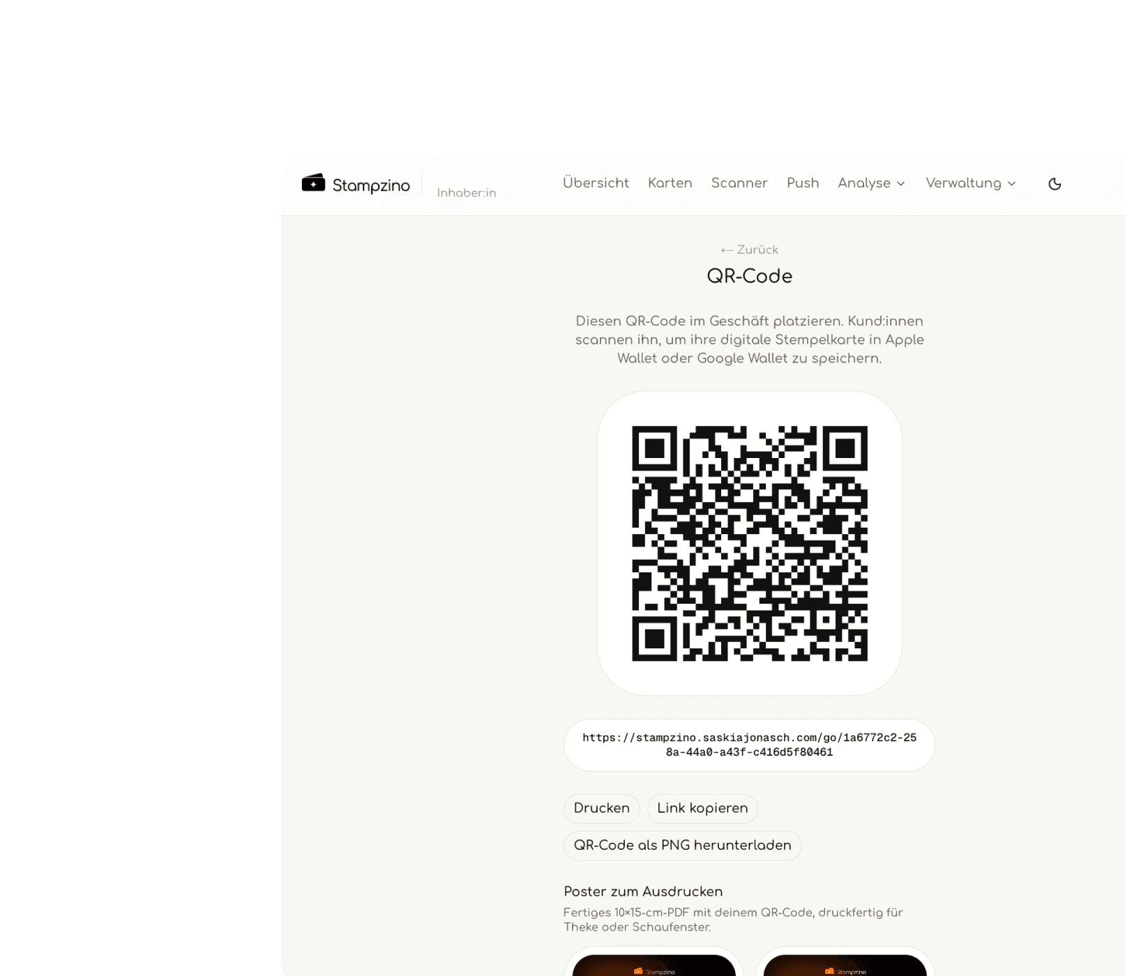 QR-Code aufhängen